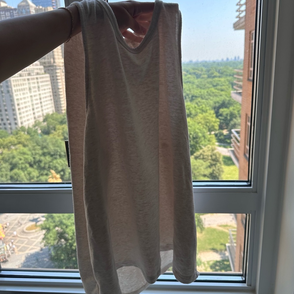 Cream heather tank top